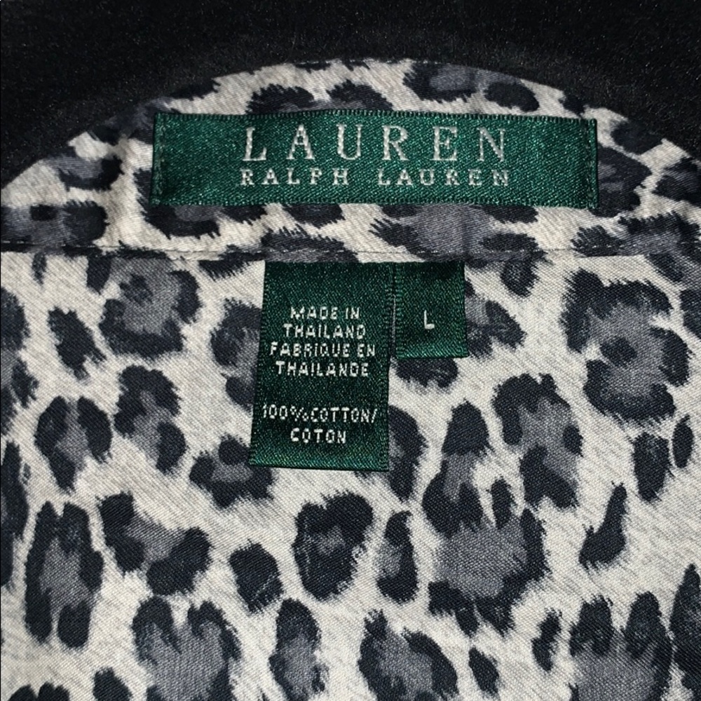 Grey Leopard print Ralph Lauren button down - Picture 2 of 4